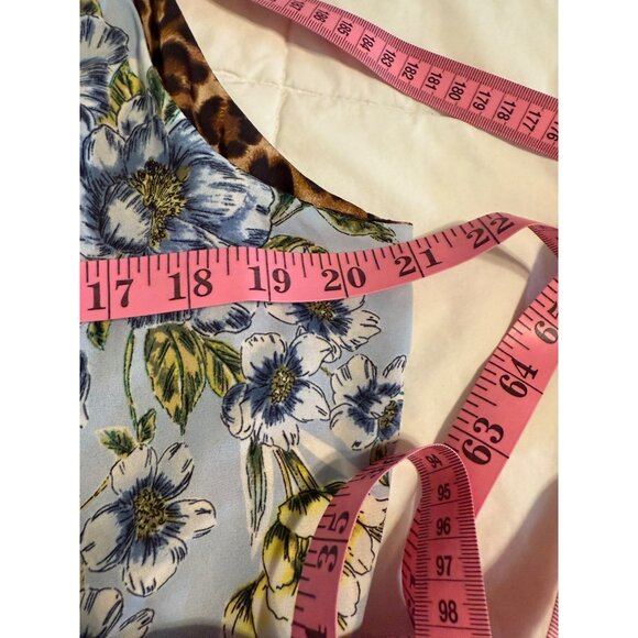 WHBM Reversible Leopard & Floral Satin Blouse Top XL Ultimate Tank cottage core - Picture 10 of 14